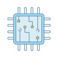 Computer chip color icon Royalty Free Stock Photo