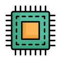 Computer chip, cpu Isolated Vector icon which can easily modify Royalty Free Stock Photo