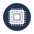 Computer chip, cpu Isolated Vector icon which can easily modify Royalty Free Stock Photo