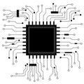 Computer chip Electronic circuit board vector for technology and finance concept and education for future Royalty Free Stock Photo