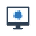 computer chip icon Royalty Free Stock Photo