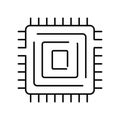 Computer chip icon representing digital technology and data processing Royalty Free Stock Photo