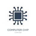 computer chip icon in trendy design style. computer chip icon isolated on white background. computer chip vector icon simple and Royalty Free Stock Photo