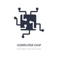 computer chip icon on white background. Simple element illustration from Computer concept