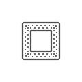 Computer chip line icon Royalty Free Stock Photo