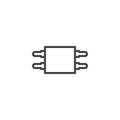 Computer chip line icon Royalty Free Stock Photo