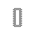 Computer chip line icon Royalty Free Stock Photo