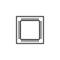 Computer chip line icon Royalty Free Stock Photo