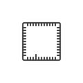 Computer chip line icon Royalty Free Stock Photo