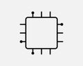 Computer Chip Icon. Tech Technology Processor Circuit CPU AI Memory Semiconductor Sign Symbol Royalty Free Stock Photo