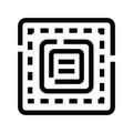 Computer chip microprocessor icon representing digital technology concept Royalty Free Stock Photo