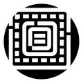 Computer chip microprocessor icon representing digital technology Royalty Free Stock Photo