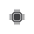 Computer chip microprocessor vector icon Royalty Free Stock Photo