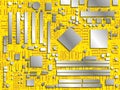 Computer chip panel. Conventional image. Vector illustration. Conditional image of the motherboard in different colors.