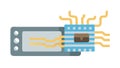 Computer chip or processor connecting to a server blade. vector design Generative AI Royalty Free Stock Photo
