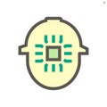 Computer chip processor icon Royalty Free Stock Photo