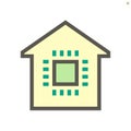 Computer chip processor icon Royalty Free Stock Photo