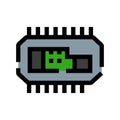 Computer chip processor icon representing electronic technology Royalty Free Stock Photo