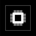 Computer chip symbol or logo element on dark background