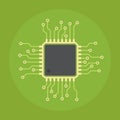 Computer chip vector icon