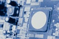 Computer Chip, Chip War Concept. closeup computer ship micro controller for digital technology Royalty Free Stock Photo