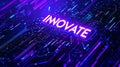A computer chip with the word innovate written on it Royalty Free Stock Photo