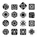 Computer Chips icons Vector illustration