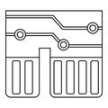 Computer chipset icon outline