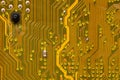 Computer circuit board close up. Background for the theme of electronics and computerization