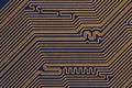 Computer circuit board close up. Background for the theme of electronics and computerization