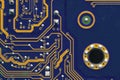 Computer circuit board close up. Background for the theme of electronics and computerization