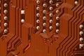 Computer circuit board close up. Background for the theme of electronics and computerization