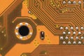 Computer circuit board close up. Background for the theme of electronics and computerization