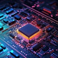Computer circuit board. Computer Processor digital concept background. Royalty Free Stock Photo