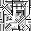 Computer circuit board seamless pattern Royalty Free Stock Photo