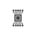 Computer circuit chip vector icon Royalty Free Stock Photo