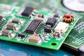 Computer circuit cpu main board electronics device : concept of hardware and technology. Royalty Free Stock Photo