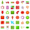 Computer click icons set, cartoon style Royalty Free Stock Photo