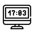 computer clock line icon vector illustration Royalty Free Stock Photo
