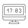 computer clock line icon vector illustration Royalty Free Stock Photo