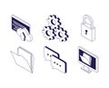 Computer cloud computing gears security data technology internet Royalty Free Stock Photo