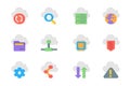 Computer cloud 3d icons set. Vector elements for mobile app and web design Royalty Free Stock Photo