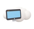 computer cloud 3d illustration. Minimal 3d render illustration isolated on white background Royalty Free Stock Photo