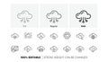 Computer cloud icons. Hosting, Computing data and File storage. Linear icon set. Line icons. Vector Royalty Free Stock Photo