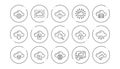 Computer cloud icons. Hosting, Computing data and File storage. Linear icon set. Vector Royalty Free Stock Photo