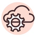 Computer cloud settings, icon