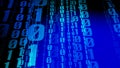 Binary code backdrop with abstract blue background for cyber security and technology background, featuring binary numbers Royalty Free Stock Photo