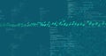 Computer code and binary data processing image over teal background Royalty Free Stock Photo