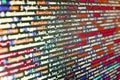 Computer code data. Abstract source code background. Big data database app. Webdesigner Workstation.