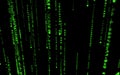 Computer code falling matrix style. Royalty Free Stock Photo